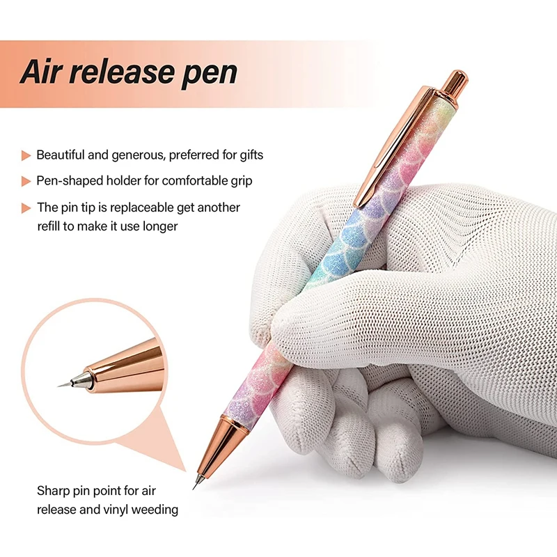 Air Release Pen Tool Pin Pen Craft Vinyl Air Release Weeding Tools For Squeegee Out Bubble HTV Craft Vinyl With Refills