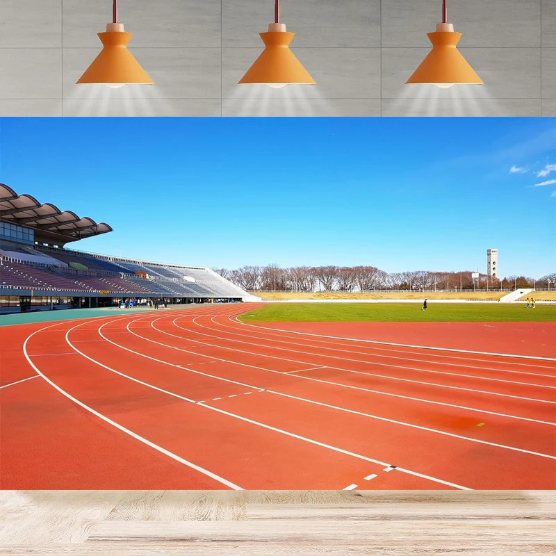 Running Track Photography Backdrop For Runway Playground Gym Sport Stadium Background Home Party Backdrop Wall Banner Decor