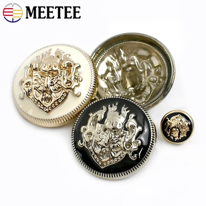 20 piezas Meetee, botón redondo de Metal Retro de 10-28mm para chaqueta, botones de decoración de ropa, abrigo, camisa, bolso, hebilla, accesorios de costura DIY