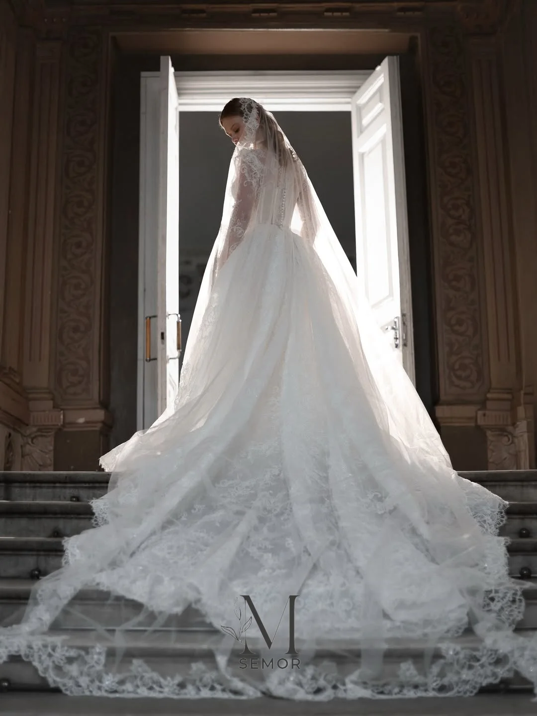 Semor Exquisite Full Lace Mermaid Wedding Dresses With Detachable Train 2026 Dubai Arabic Applique Women Bridal Gowns Customized