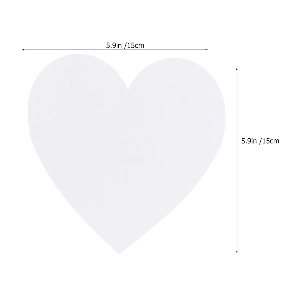 6Pcs Heart Shape Cotton Oil Painting Board Canvas Panels Smooth Surface Artist Drawing Boards Art Supplies Heart Shape Panels