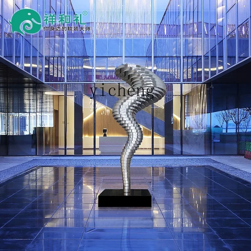 V6  large indoor and outdoor stainless steel floor combination ornament abstract landscape soft decoration sculpture artwork