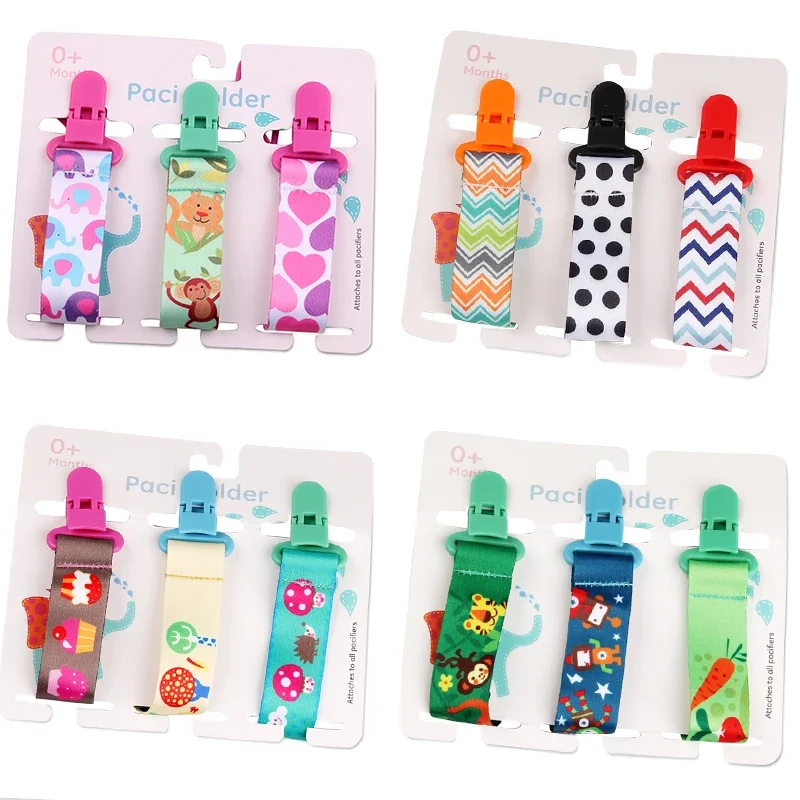 3 buah/set dot bayi klip dot rantai Dummy klip puting pegangan untuk puting dot anak-anak klip Soother pemegang attache