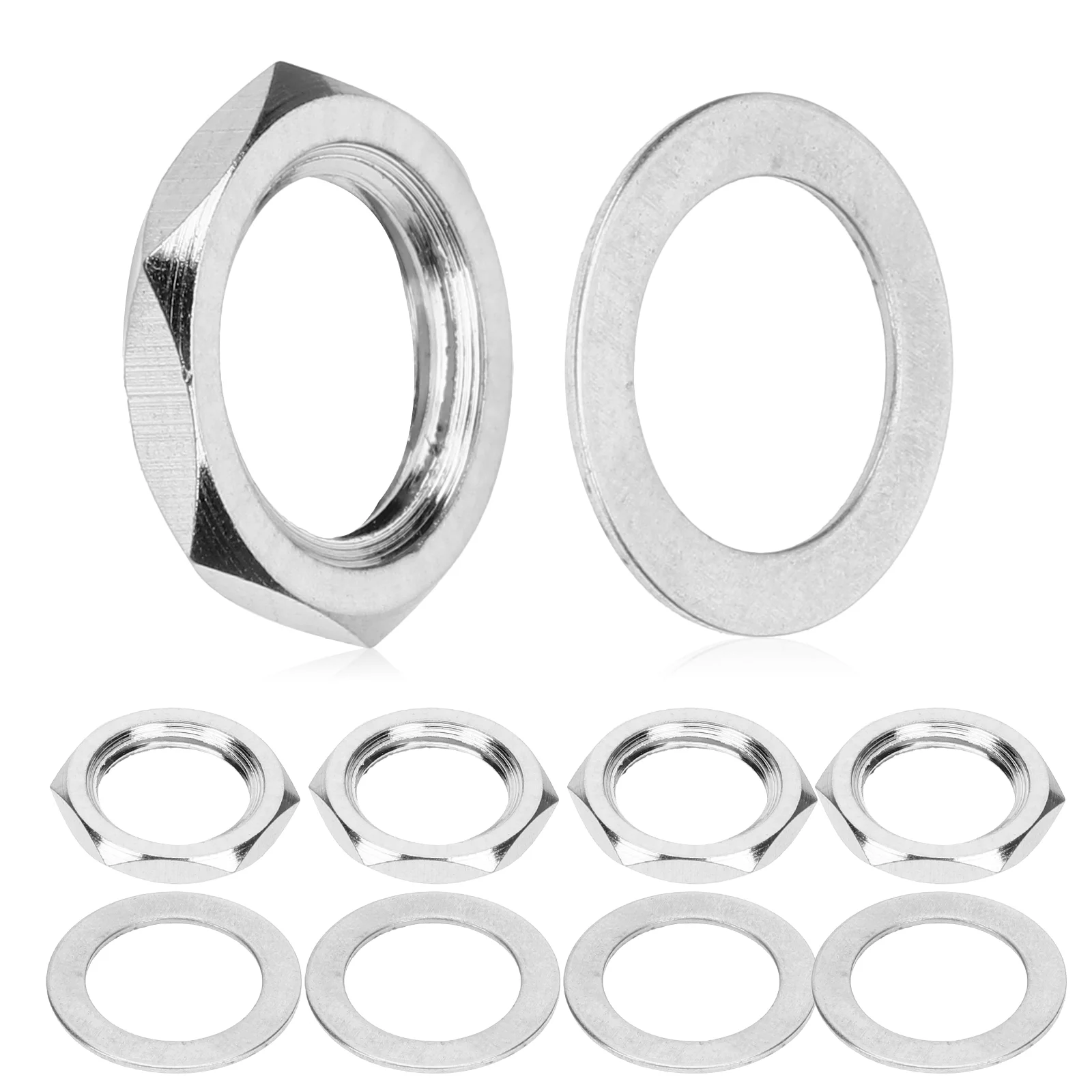 10 Sets Nut Pod Metal Guitar Hex Bass Nuts Gaskets Adjustable Electric Alloy Socket Parts Washers