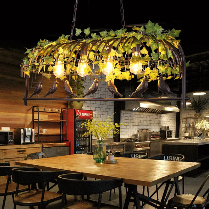 

Retro Industrial style Bird cage Chandelier Wrought iron LED lamps for restaurant dining room garden bar decorative light