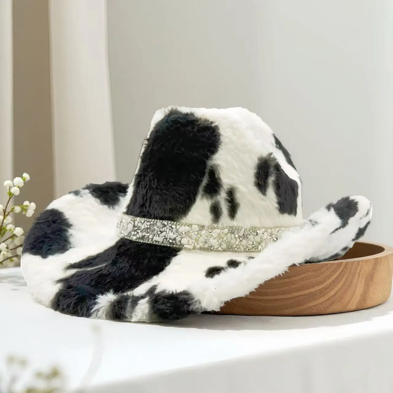 Hongluan glitter traje chapéu adulto & cowboy chapéus strass para mulher, cowboy cosplay acessórios femininos & cowgirl boné