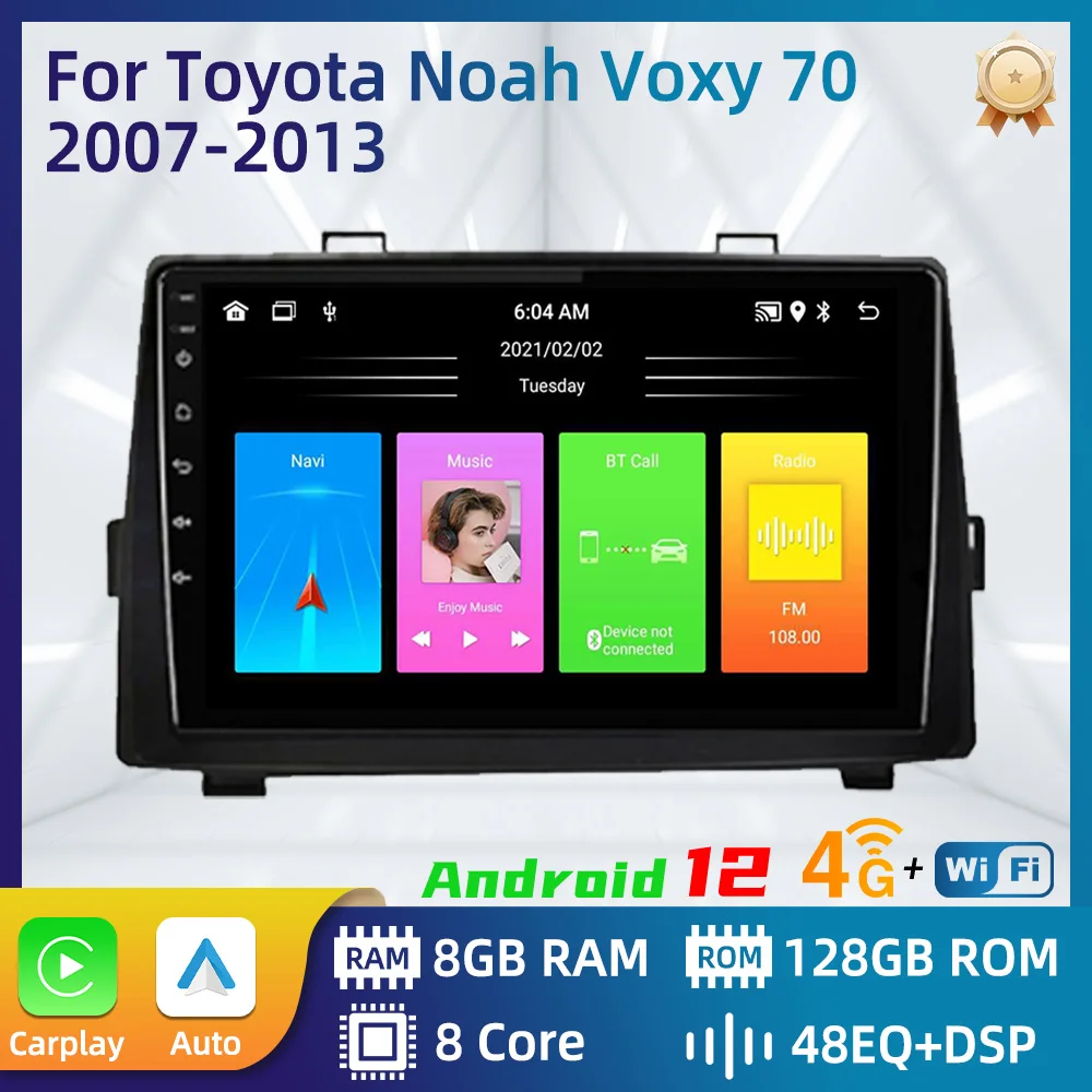 

For Toyota Noah Voxy 70 2007-2013 2 Din Android Car Radio Stereo GPS Carplay Navigation Head Unit Autoradio Multimedia Maps