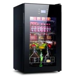 Cold Storage Refrigerator 95L Wine Refrigerators Transparent Glass Door Tea Drinks Freezers -5to10 Degrees C Food Sample Cabinet