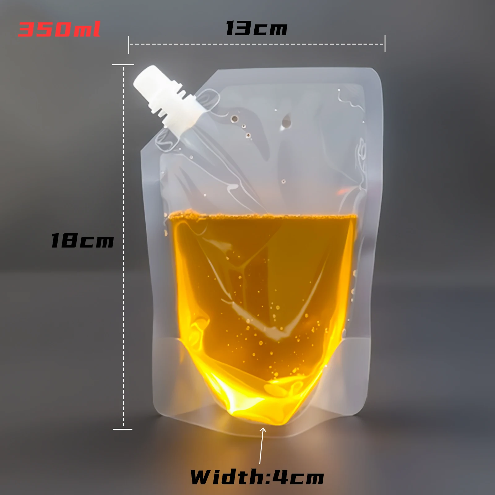 20/80pcs Clear Drink Pouches Freezable Juice Liquor Water Bag Portable Reusable Plastic Flask for Cold Drink BBQ Party Drinkware