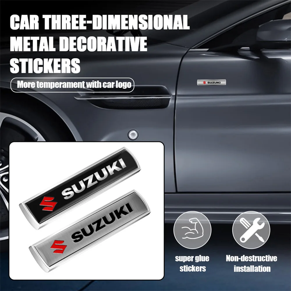 1PCS Emblema Metálico 3D para Coche, Adhesivo para Ventana Lateral de Carrocería, para Suzuki Swift Samurai Baleno Vitara Jimny Sierra Ignis Alto AX100