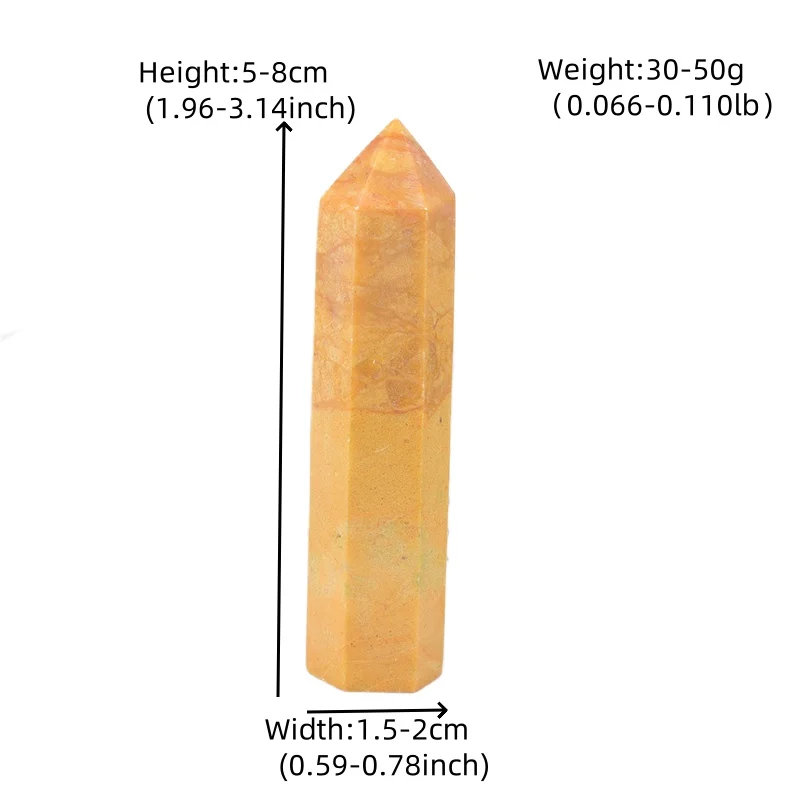 1Pc 50-80mmNatural Crystal Yellow Stone Polished Crystal Point Hexagonal Obelisk Crystal Ornaments For Home Decoration Diy Gifts