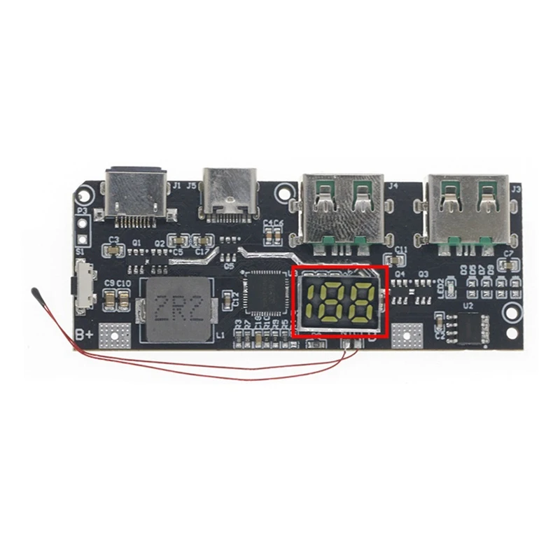 QC4.0 QC3.0 LED Dual USB 5V 4.5A 22.5W Micro/Type-C USB Mobile Power Bank 18650 Charging Module Temperature Protection