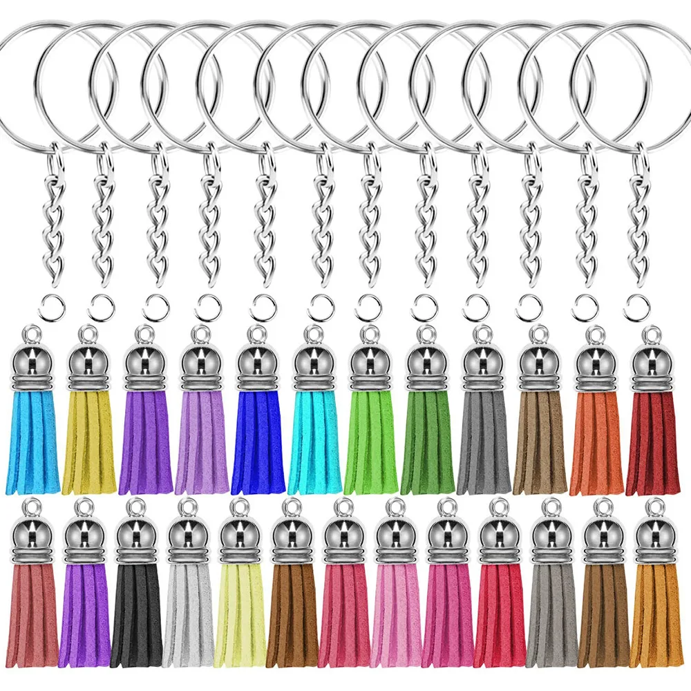 150PCS Key Ring Tassel Bulk With Keychain Tassels Leather for Decorations DIY Craft Jewelry Accessories