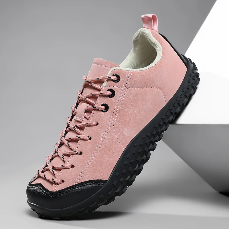 

High Quality Couples Hiking Shoes Men Big Size 36-48 Outdoor Non-slip Pink Sneaker Man Travel Shoes Comfort Men's Trekking Shoes