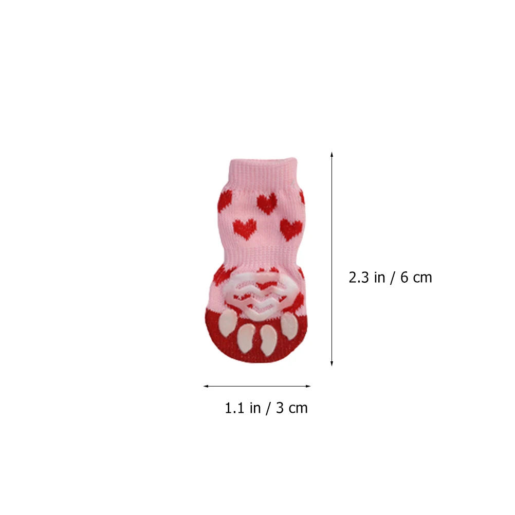 

16 Pcs Non slip Socks Cotton Warm Hosiery Footwear Winter Dog Puppy Supplies Anti Pet Footwear skid Sole