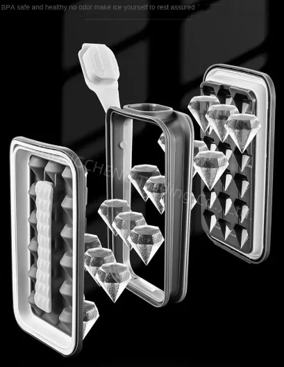 New Ice Cube Mold Plastic Whiskey Ice Hockey Food Grade Large Capacity Storage Box Homemade Ice Cube Mold