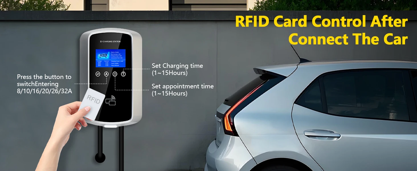 ISIGMA 32A 7,2KW EV-Ladestation mit Tuya APP WLAN-Timer-Funktion 5M Kabel für Elektrofahrzeuge & Hybridautos – Detail 4