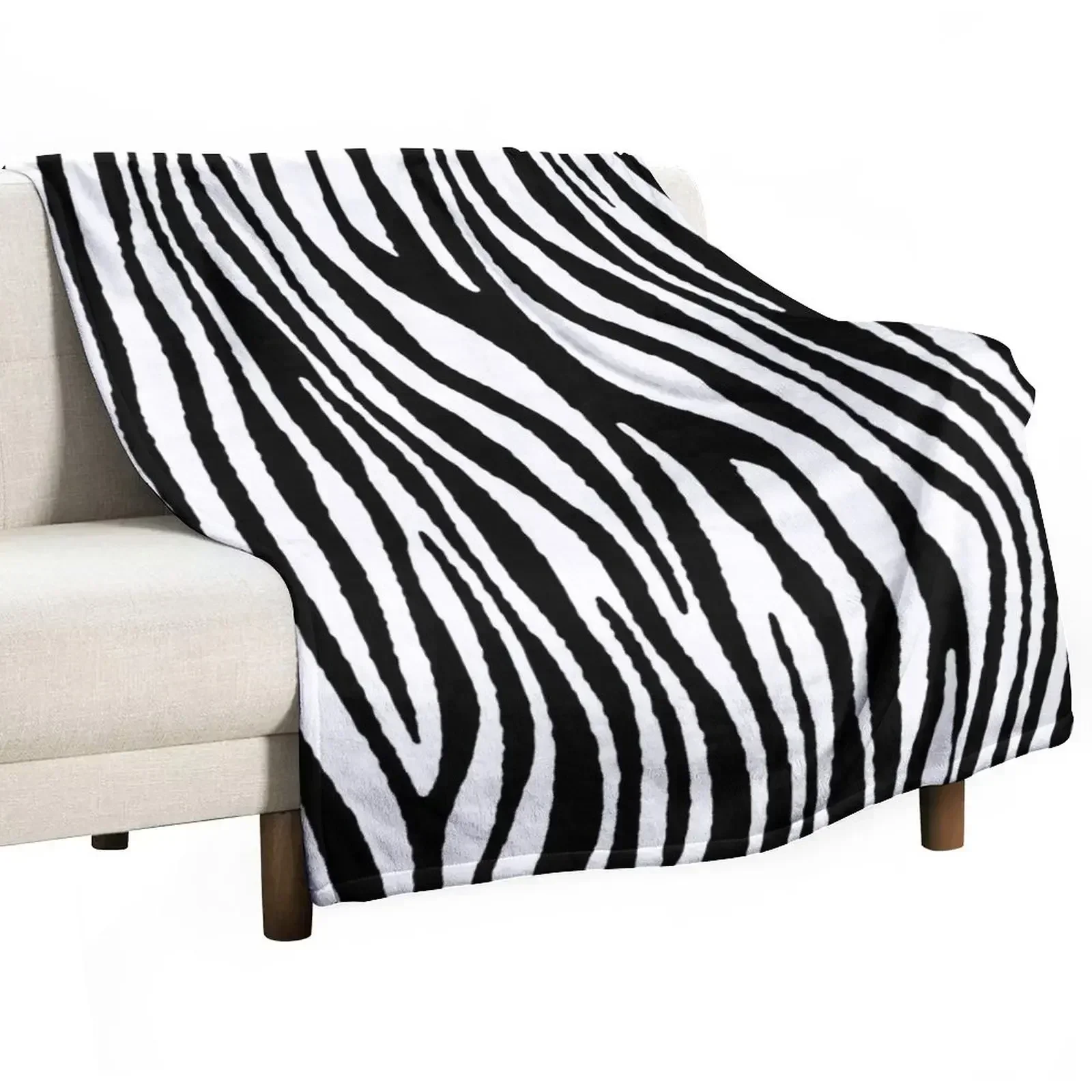 

Zebra Pattern Camouflage Black and White v2 Throw Blanket Sofa Quilt Sleeping Bag Summer Beddings Blankets