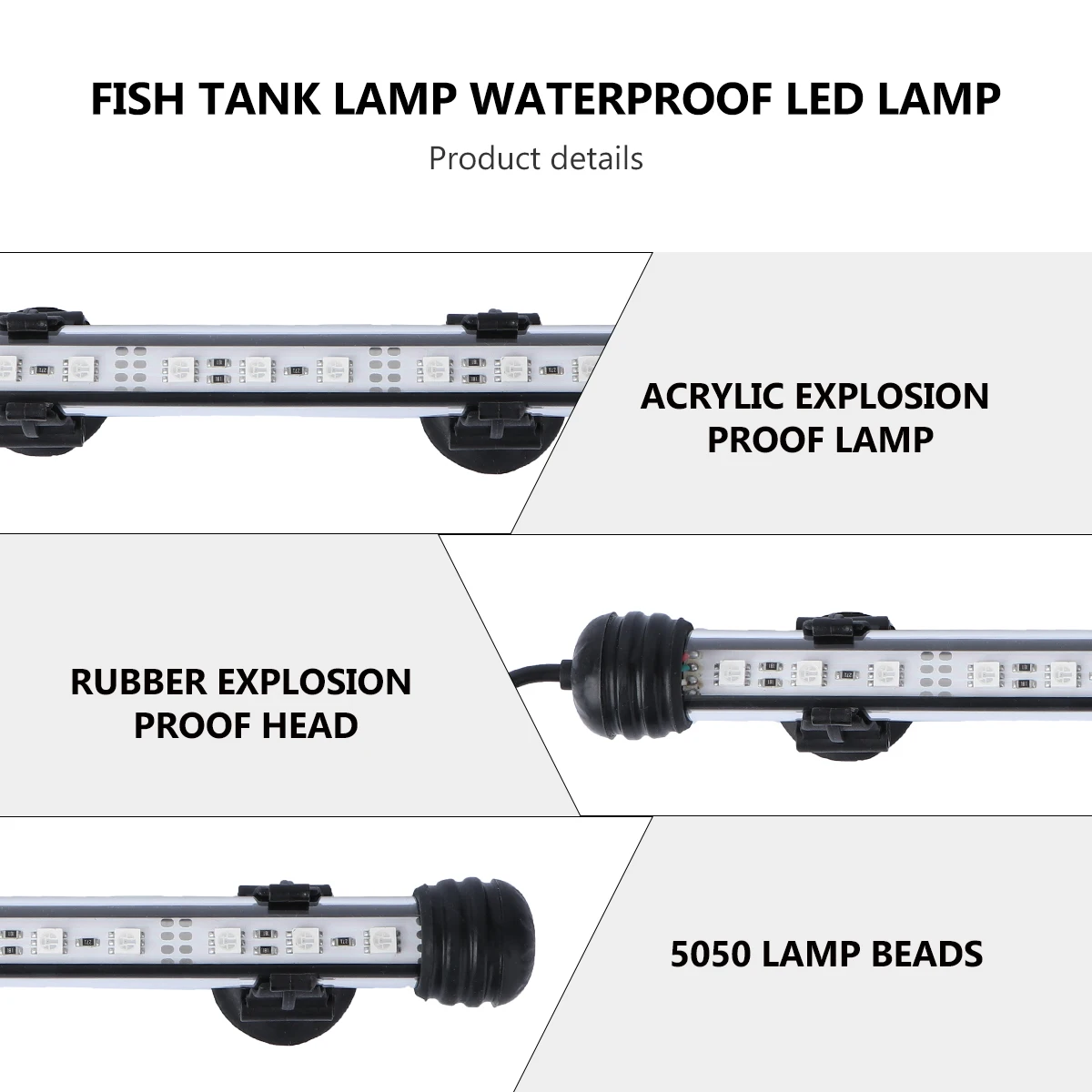 

1 Set Highlight Aquarium Lamp Waterproof LED Lighting Lamp Colorful Dimming Light Fish Tank Lighting Lamp for Fish Tank (39cm