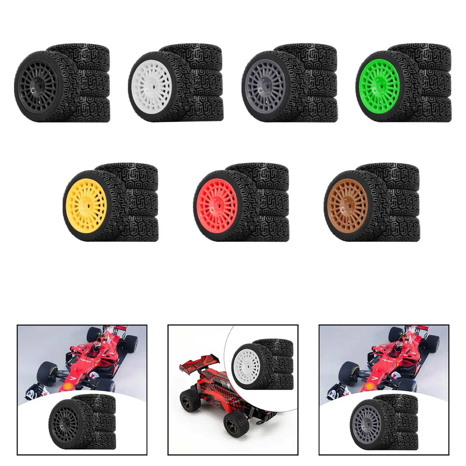 4 個 RC ホイールタイヤ 12 ミリメートル六角簡単取り付けプロフェッショナル頑丈な DIY アクセサリー交換アップグレード 1:10 TT01 用