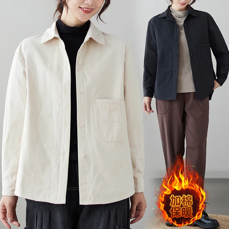 

Дизайнерская хлопковая рубашка в темном стиле, свободного кроя, женская, весна-осень-зима, новая, тонкая, из хлопка, оригинальная верхняя одежда