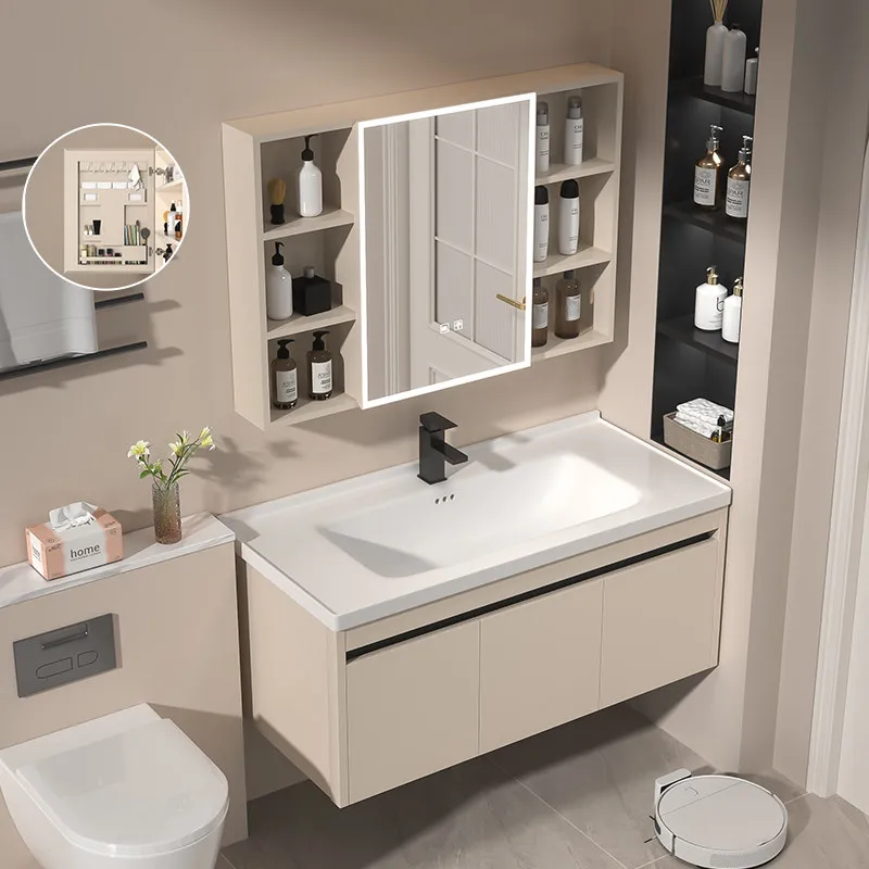 Thickened honeycomb aluminum bathroom cabinet combination bathroom household washbasin integrated ceramic washbasin 40 wide