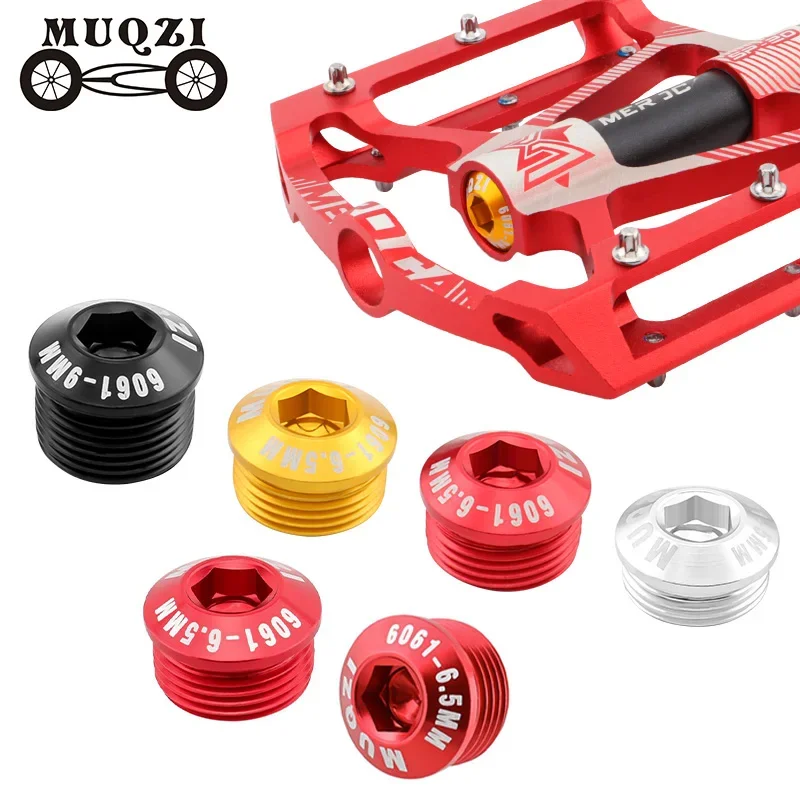 

MUQZI 2PCS Pedal Dust Screw M14 Aluminum Alloy Pedal Bolt MTB Road Folding Bike Ultra Light Pedal Cover DROPSHIPPING