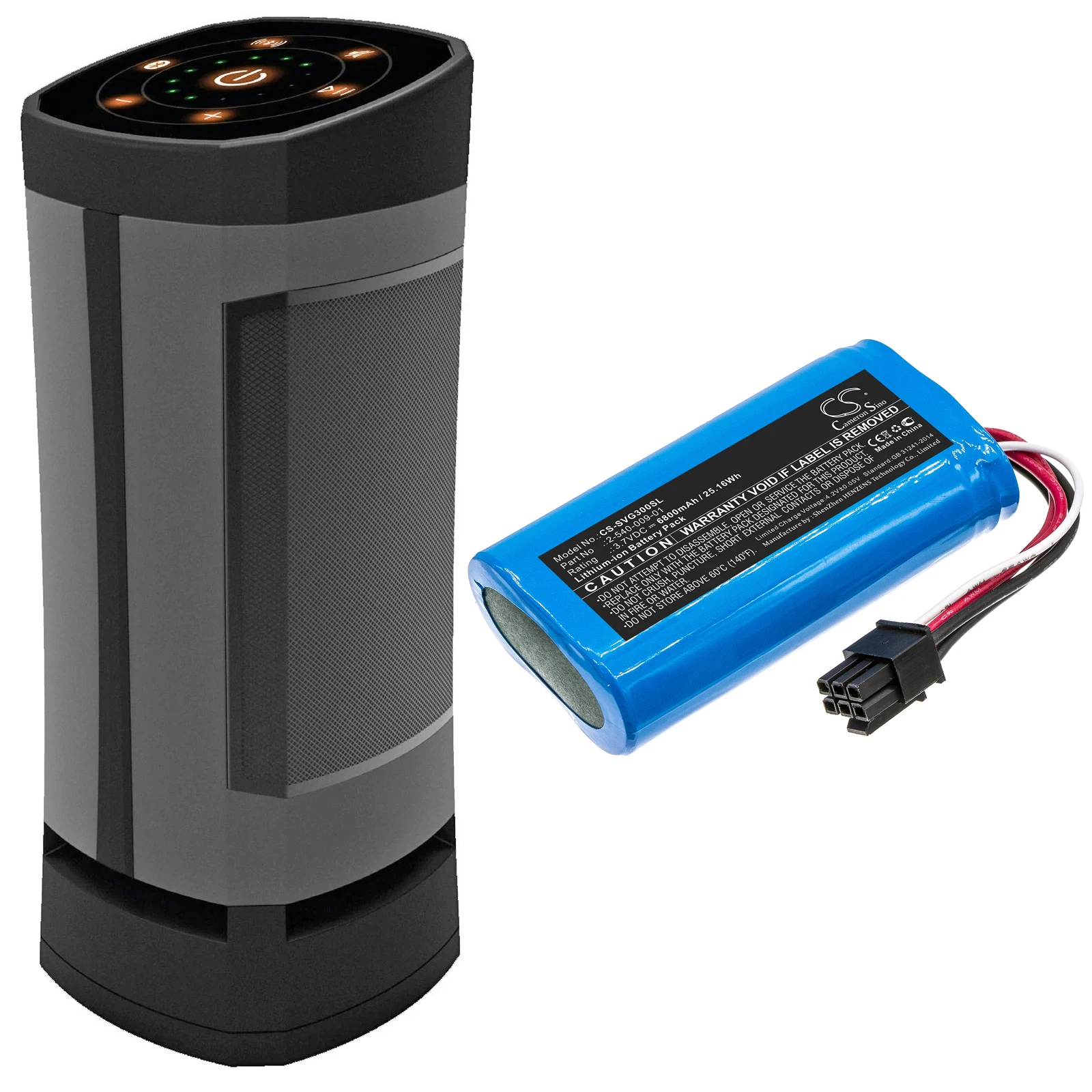 Li-ion Speaker Battery for Soundcast, 3.7V, 6800mAh, Compatible Models: 21391-VGBT03A, SUD-VGBT03A, VG3