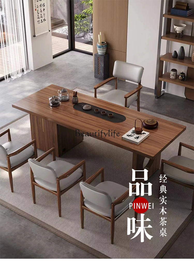 Meja teh kayu solid abad pertengahan