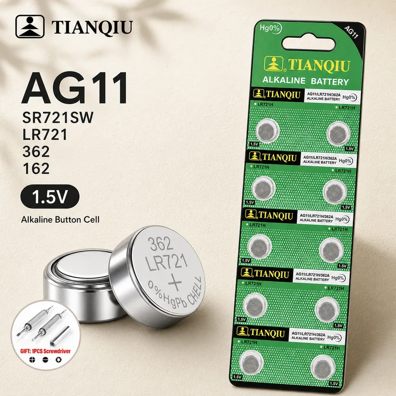 Button Cell Battery AG11 1.55V 10-50PCS, SG11 LR58 SR58 361 362 LR721 SR721 SR720 L721F Coin Batteries For Watch Toys