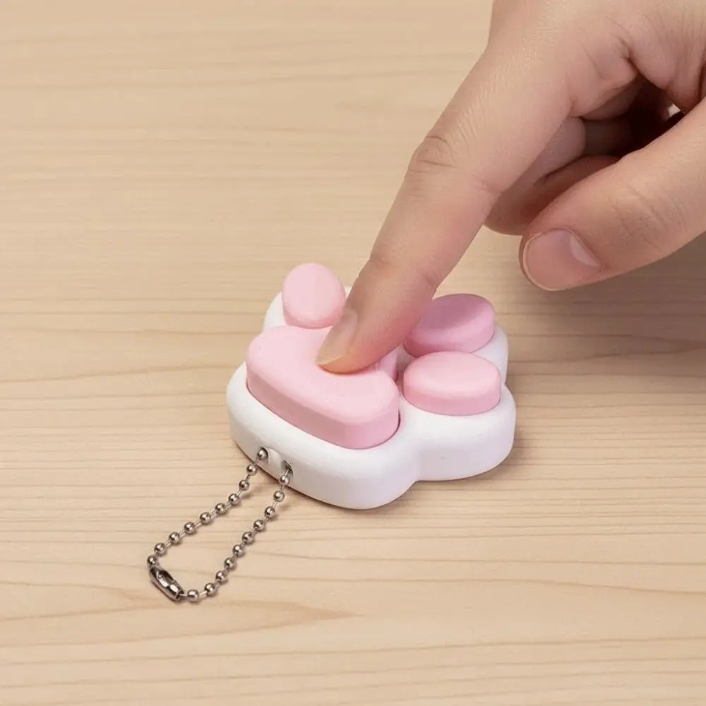 3D Printed Foods Clicker Key Chain Cat Paw Pendant Love Heart Button Henhouse Key Ring Cartoon Tortoise Simulation Cake