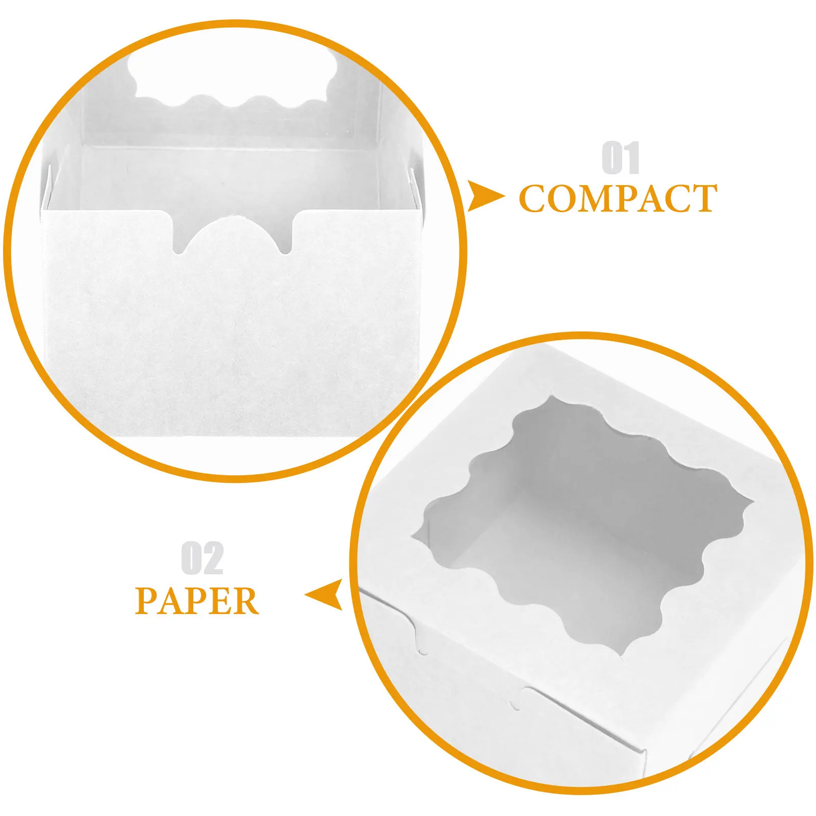 50Pcs Premium Food-Safe Cake Carriers for Transport Individual Dessert Boxes Mini Pastry Treat Containers Baking Packaging