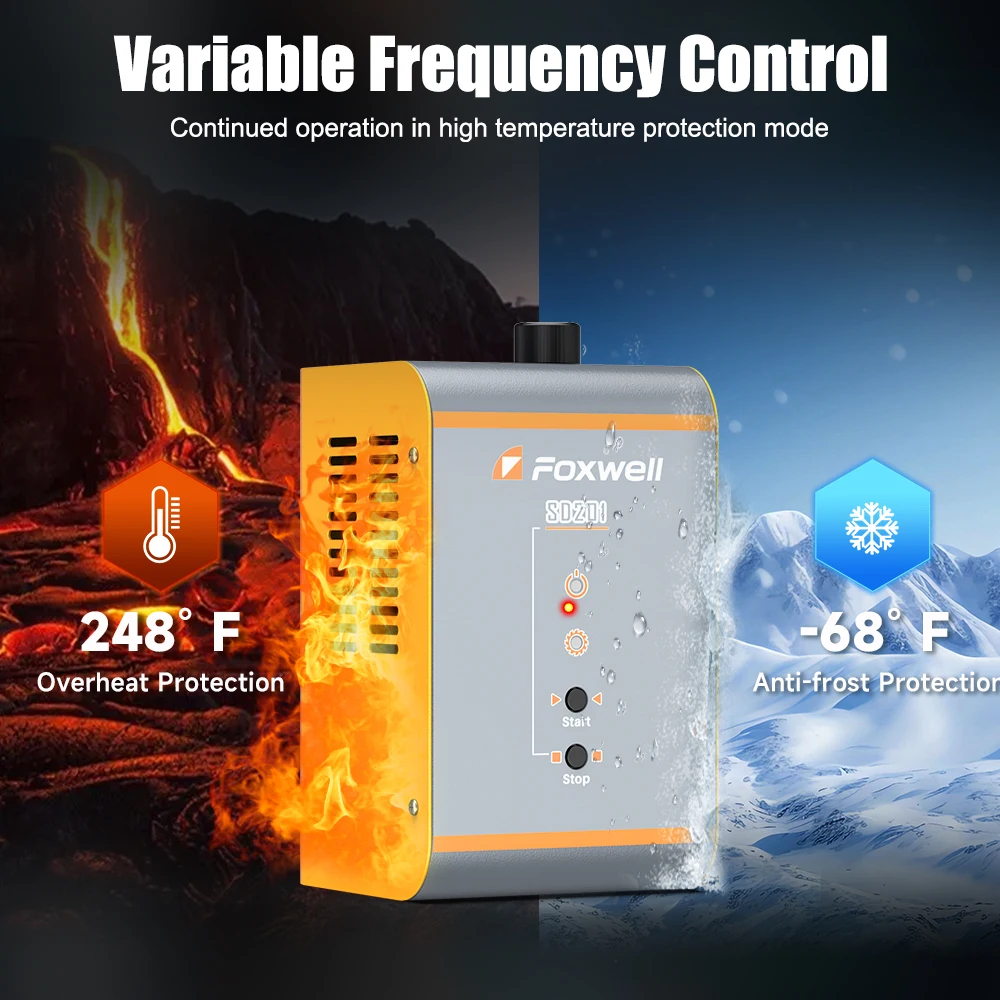 Foxwell sd201 12v carro vazamento de fumaça evap máquina testador de vazamento de fumaça vácuo tubo combustível detector de vazamento de óleo ferramentas de diagnóstico automático