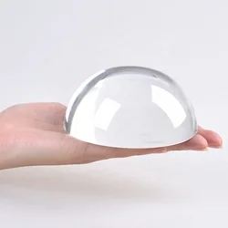 Honor of crystal 60mm-100mm Blank Transparent magnifier glass hemisphere Half Dome Crystal Ball For Paperweight Decoration