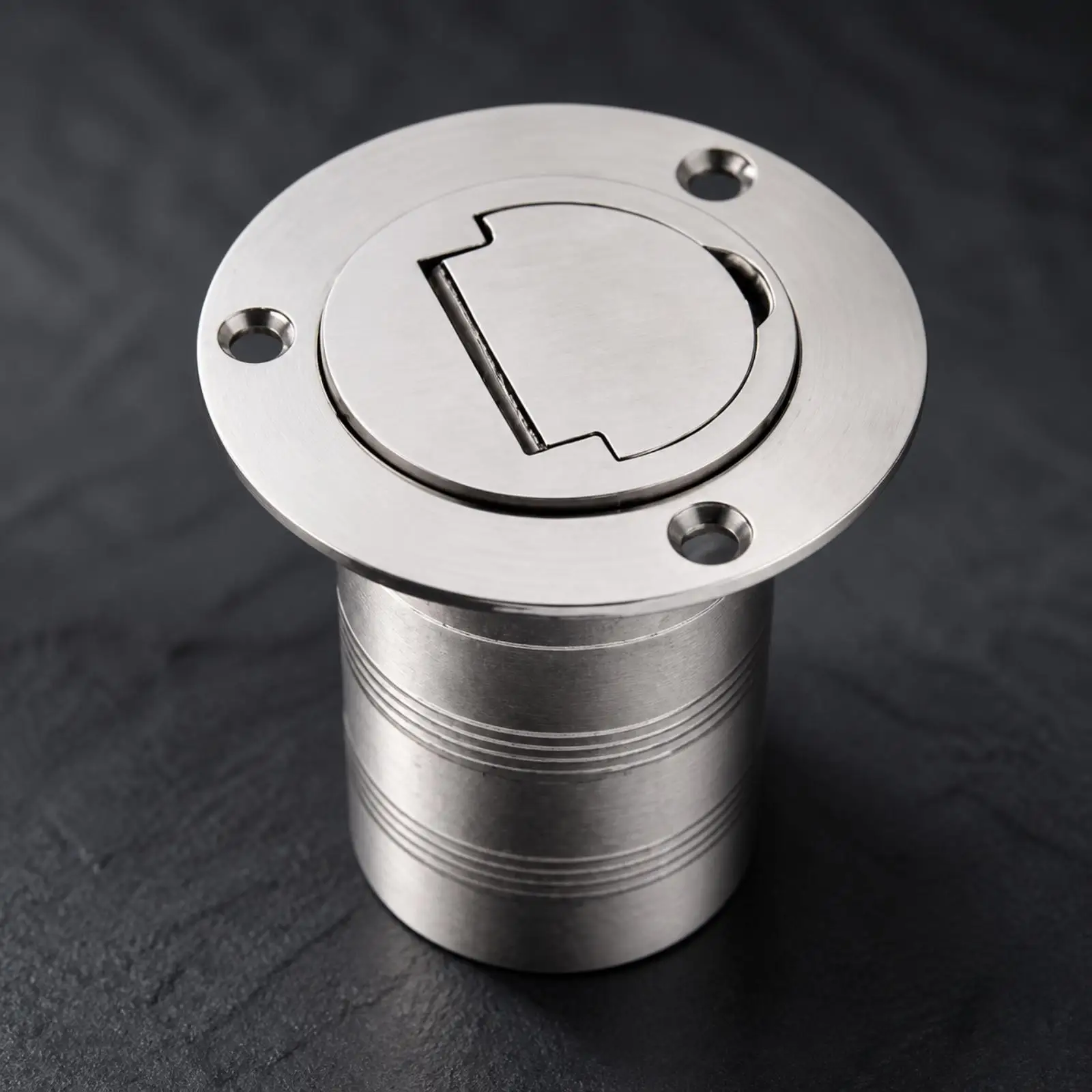 Deck Fill Flip-Cover Tank Filler Fitting Stainless Steel Marine Filler Fitting Polished for Boats, Vans