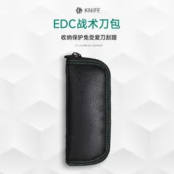 EDC Leather zipper storage bag Soft leather fabric Oxford flannelette quick opening storage bag for external wear belt