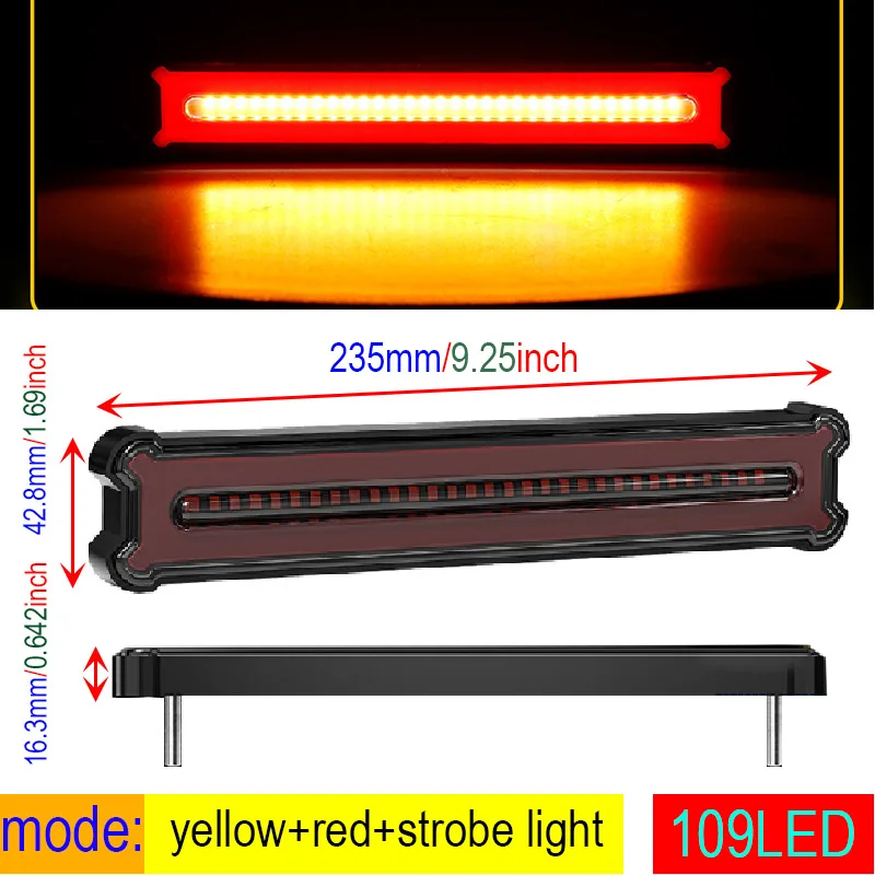 

LED Truck Side Light Trailer Tail Light 12-24V Flashing Flowing Edge Lamps High Signal Warning Waterproof for Vehicle Safety