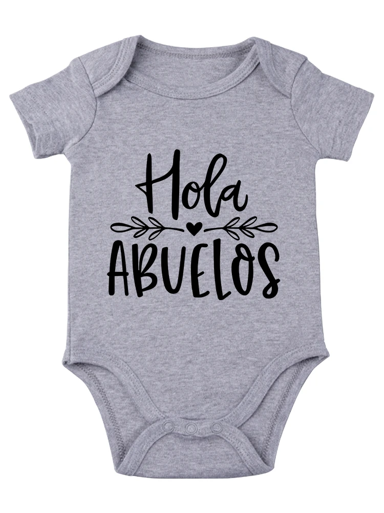 Hola Abuelos Funny Baby Essentials Bodysuit Newborn Boy Clothes Baby Girl Romper Outfit