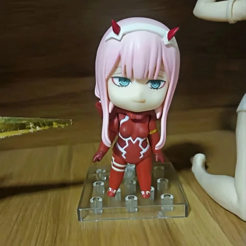 

Darling in the Franxx 10cm Q version clay figure 2408# Zero 2 Driving suit Action figure Face change Box figure For Friends Gift