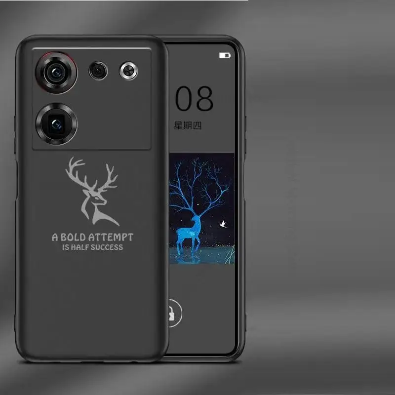 Funda For ZTE nubia Z50 Ultra Z40 Pro Cartoon Elk Deer Head Phone Case For Axon 41 40 Ultra Soft Silicone Matte Shockproof Cover