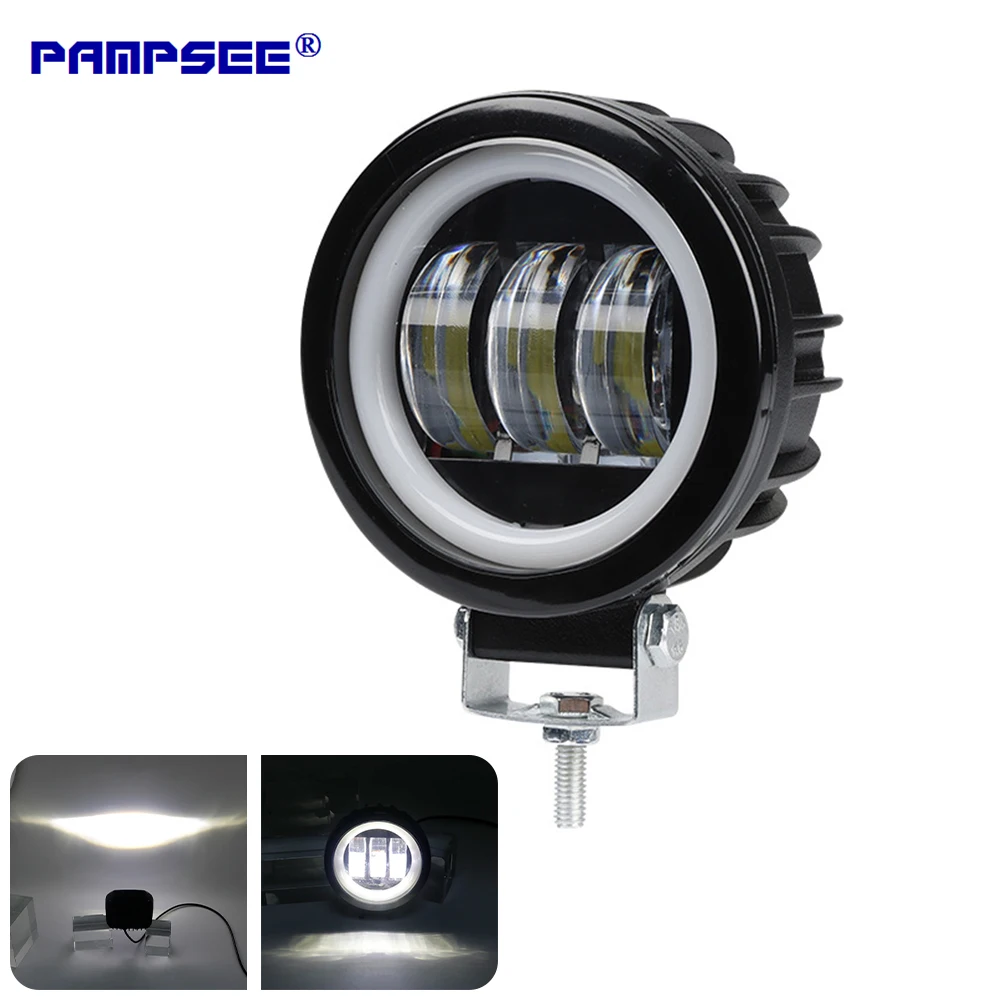 Fog Round Headlight with Aperture for Auto motor vehicles and electric scooters Arctic 12-24V 30W Arctic V3+ 3 Lenses 1 piece