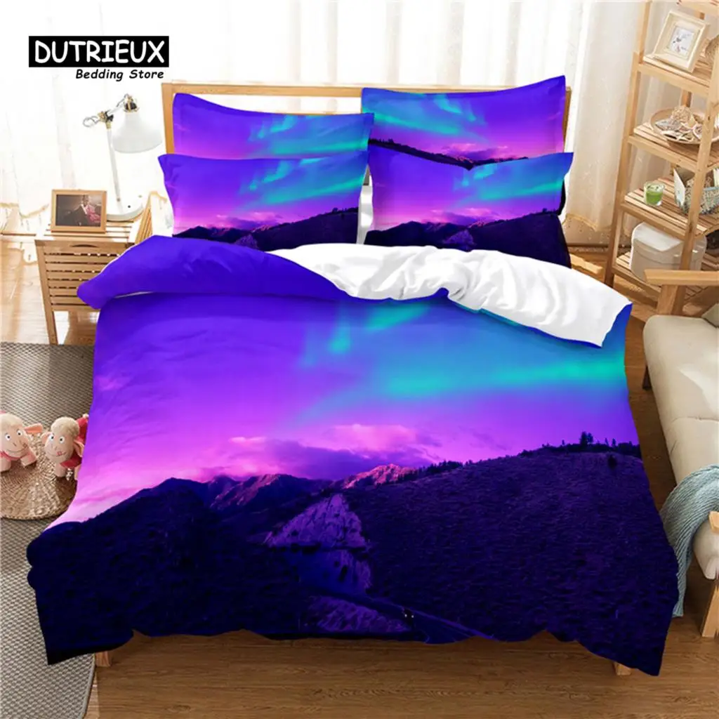 Colorful Aurora Duvet Cover Set, Fashion Bedding Set, Soft Comfortable Breathable Duvet Cover, For Bedroom Guest Room Decor