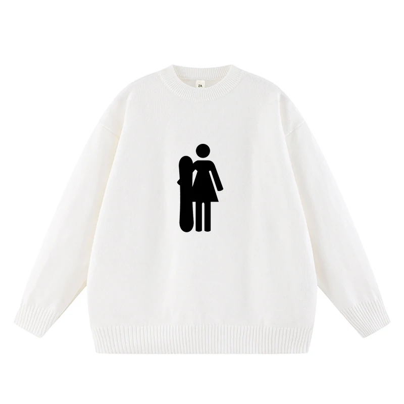 سترة نسائية بقلنسوة على الطراز القوطي Y2k مطبوعة بنمط فتاة التزلج العصري، بلوفر فضفاض ودافئ للخريف والشتاء