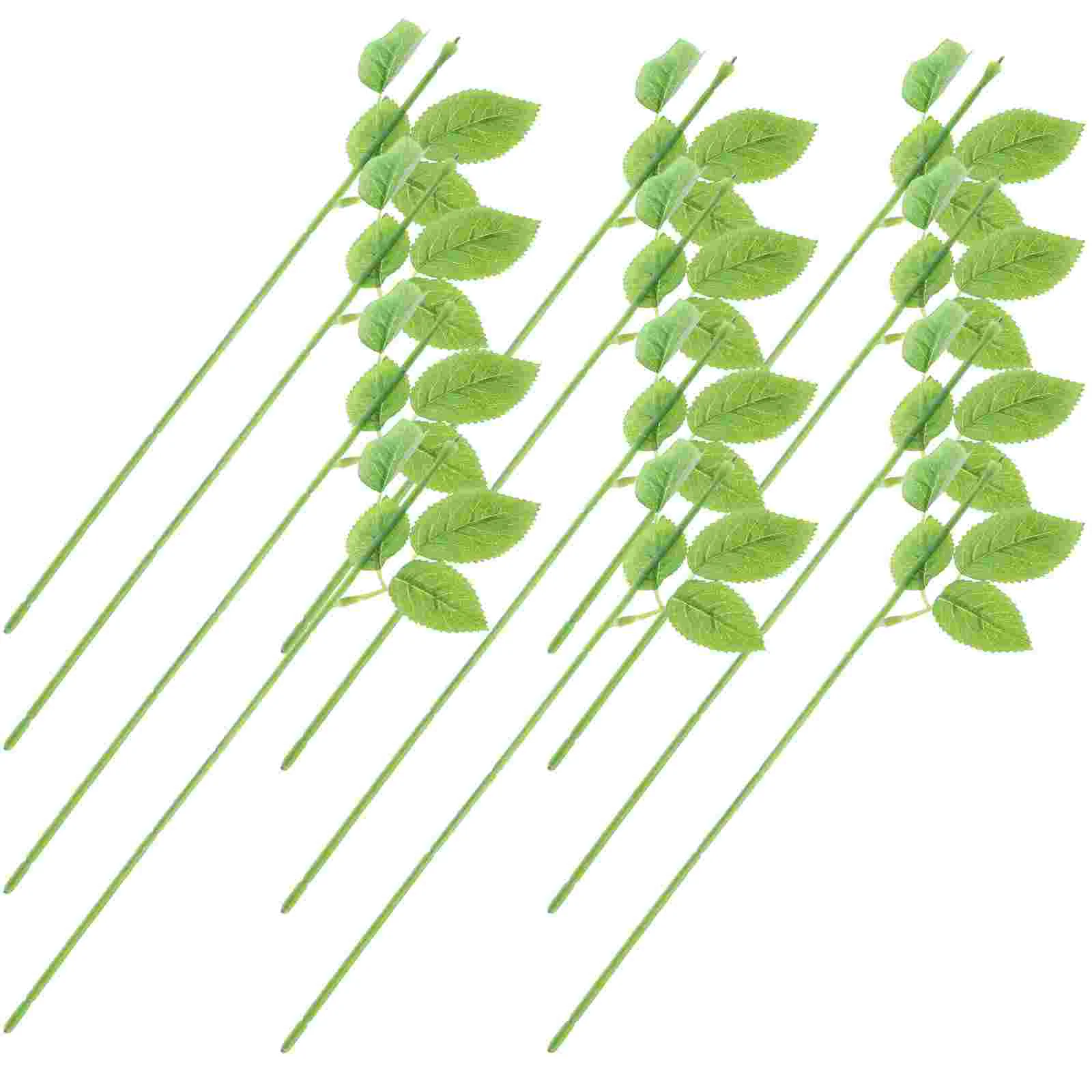 

30 Pcs Decorative Stem Floral Wire with Leaves Rose Vase Celebration Flowers Package Adornments