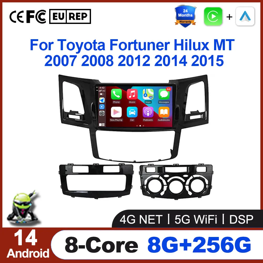 

Android Auto Car Radio For Toyota Fortuner Hilux MT 2007 2008 2012 2014 2015 Multimedia Video Player GPS Navigation Carplay