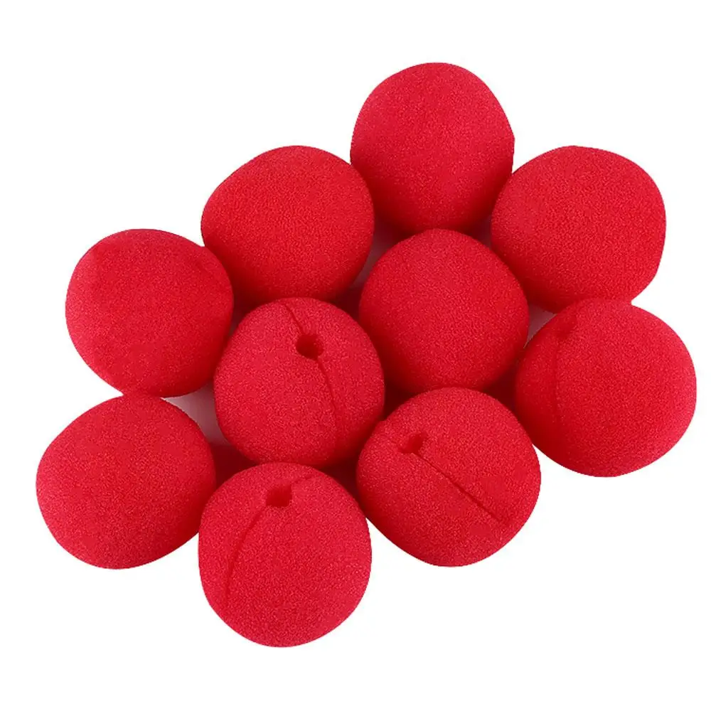 100% Magic Adorable Foam Red Nose Circus Clown Ball 10pcs Costume Comic Party