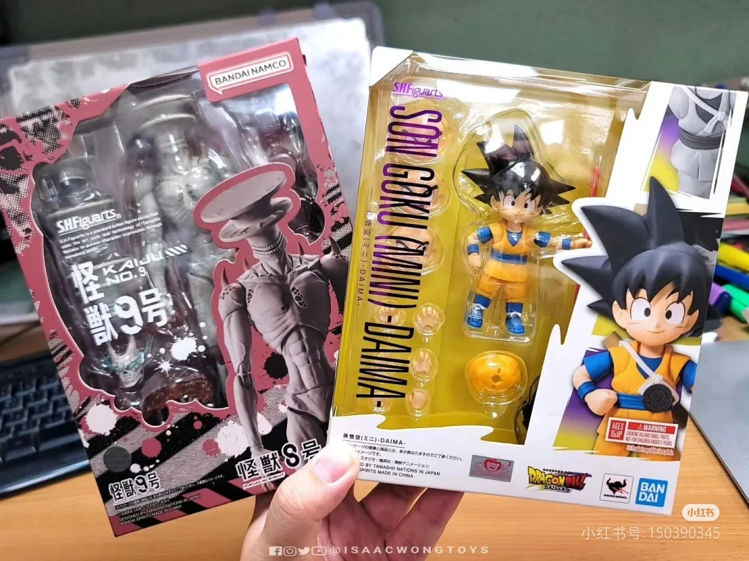 Genuino Bandai Dragon Ball S.H.Figuarts Shf Son Goku (Mini) Daima Pvc 7cm Anime figuras de acción modelo colección juguete niños regalos