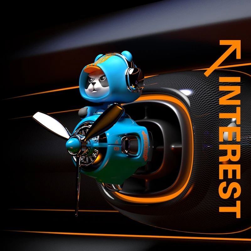 New style Shake head panda Pilot Car Air Freshener perfume Automobile Interior Perfume Clip Car Ornament Accessories