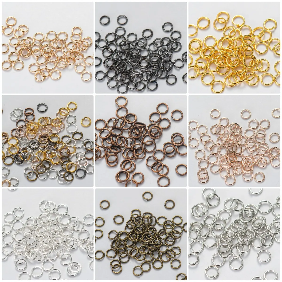 200pcs/lot 3/4/5/6/7/8/910mm Jump Rings Connector Split Rings For Earrings and Keychains Jewelry Making Accessories DIY Supplies