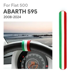Italian Premium Suede For Abarth 595 595C 695 2008-2021 2022 2023 2024 2025 Fiat 500 il Tricolore Car Steering Wheel Ring Decor